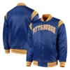 Pitt panthers the enforcer satin varsity jacket blue 4