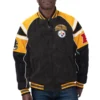 Pittsburgh steelers g iii sports by carl banks raglan black leather varsity jacket 2