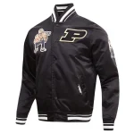 Purdue Boilermakers Classic Satin Black Jacket