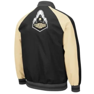 Purdue boilermakers colosseum black polyester varsity jacket 1