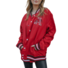 Retro arkansas red and white bomber jacket photoroom