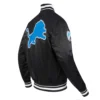 Retro classic detroit lions full snap satin jacket