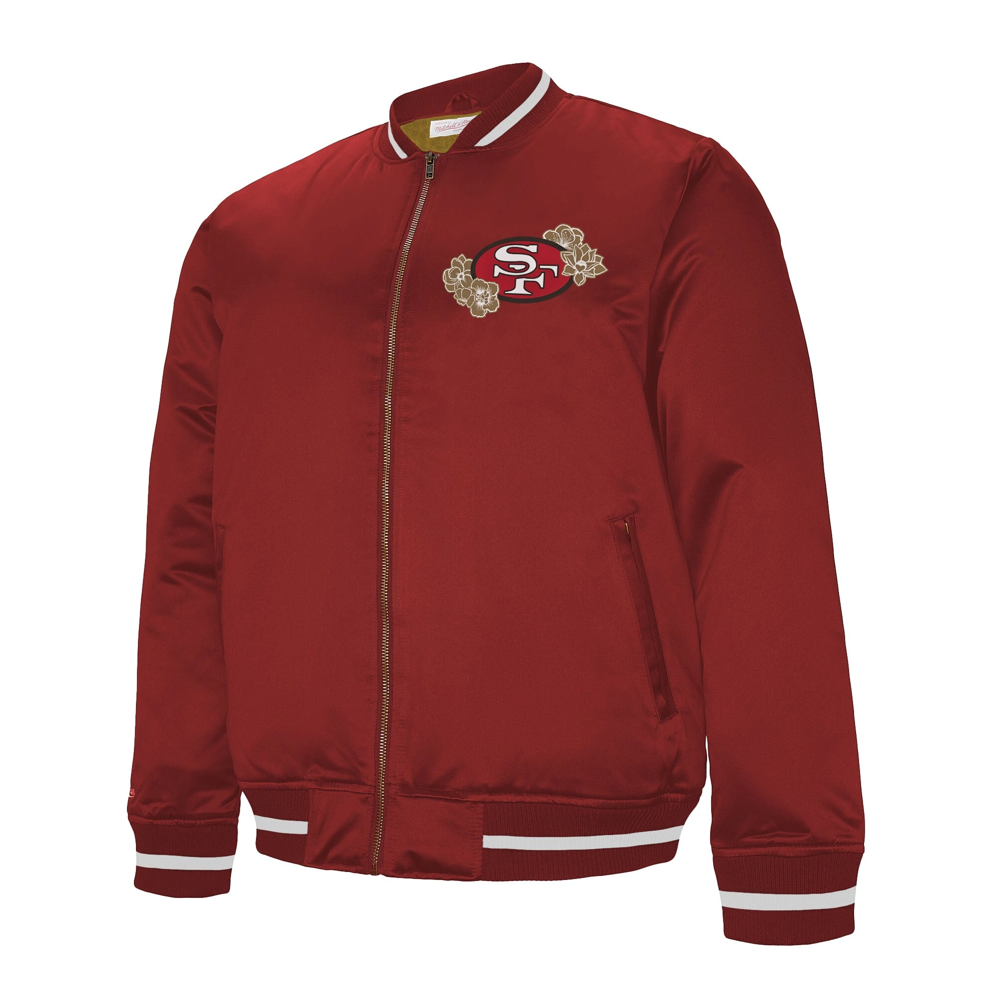 San francisco 49ers aapi apex heavyweight satin varsity jacket 1