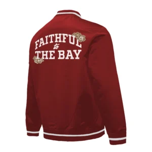 San francisco 49ers aapi apex heavyweight satin varsity jacket 2