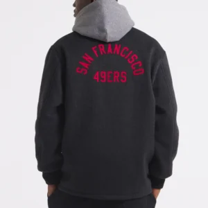 San francisco 49ers cashmere coaches full snap wool varsity jacket 1