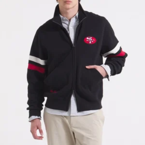 San francisco 49ers full zip fleece black jacket 2