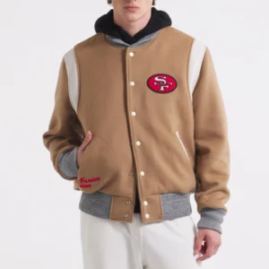 San francisco 49ers x todd snyder cashmere full snap varsity jacket 5