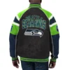 Seattle seahawks g iii sports by carl banks raglan blackgreen leather varsity jacket 2