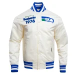 Seattle Seahawks Retro Classic Cream Satin Jacket
