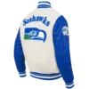Seattle seahawks retro classic wool leather jacket