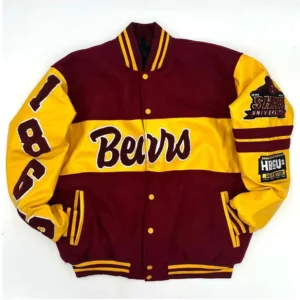 Shaw bears university letterman wool leather varsity jacket 1