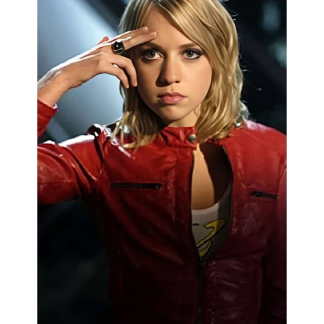 Smallville s8 imra ardeen red leather jacket