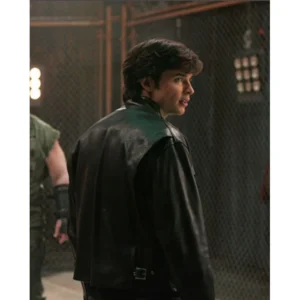 Smallville tom welling black leather jacket