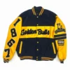 Smith golden bulls ole skool blackyellow wool leather varsity jacket 2