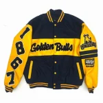 Johnson C. Smith Golden Bulls Ole Skool Black Wool/Leather Jacket