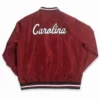 South carolina gamecocks retro script maroon satin varsity jacket 1