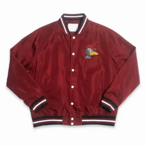 South carolina gamecocks retro script maroon satin varsity jacket