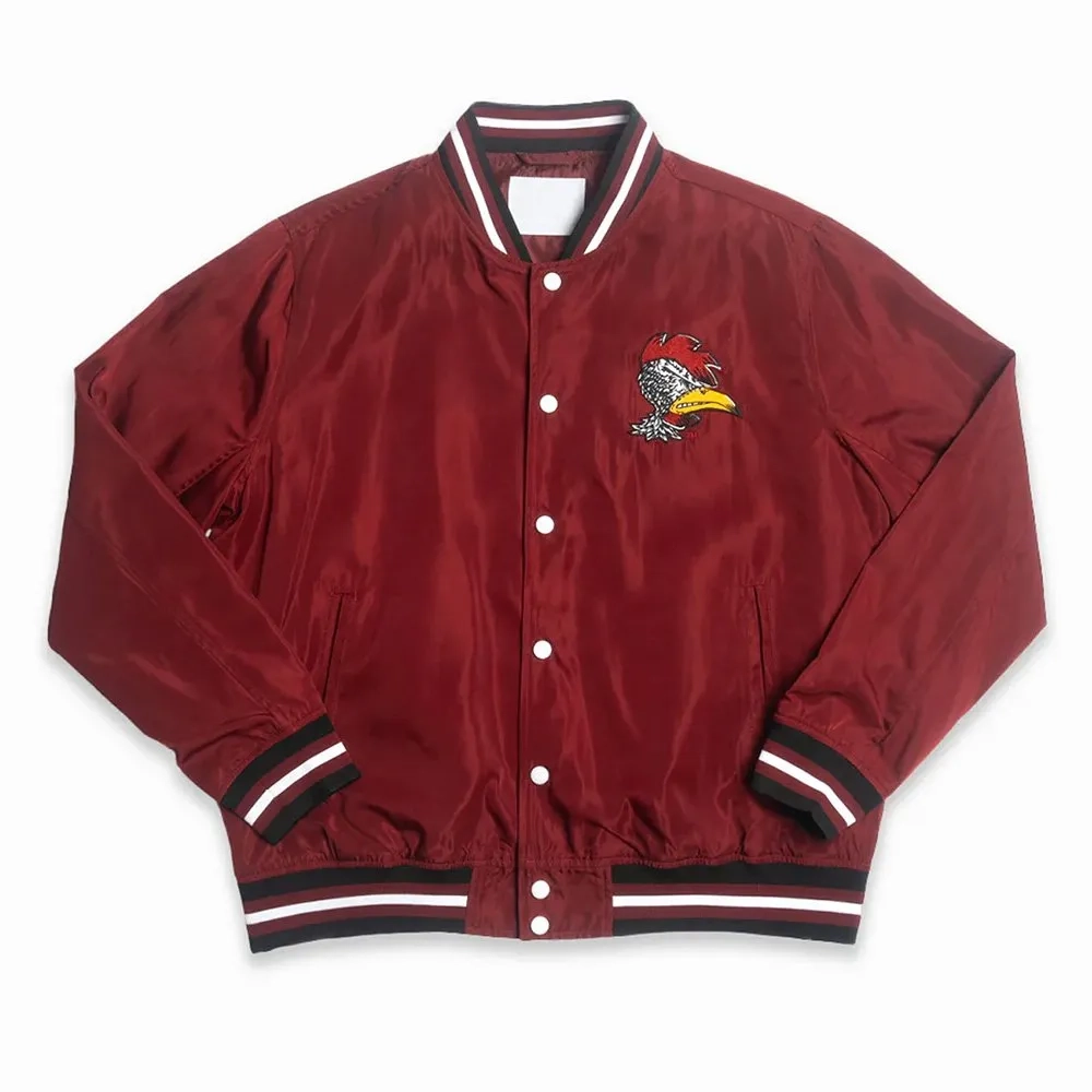 South carolina gamecocks retro script maroon satin varsity jacket