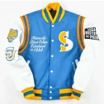 Southern Jaguars Motto 2.0 Blue Wool/Leather Jacket