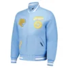 Southern jaguars crest emblem blue varsity jacket