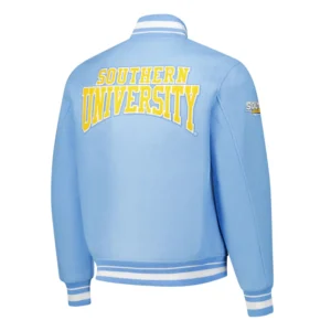 Southern jaguars crest emblem blue wool jacket