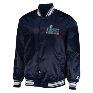 Super bowl lvii locker room satin varsity jacket navy 1
