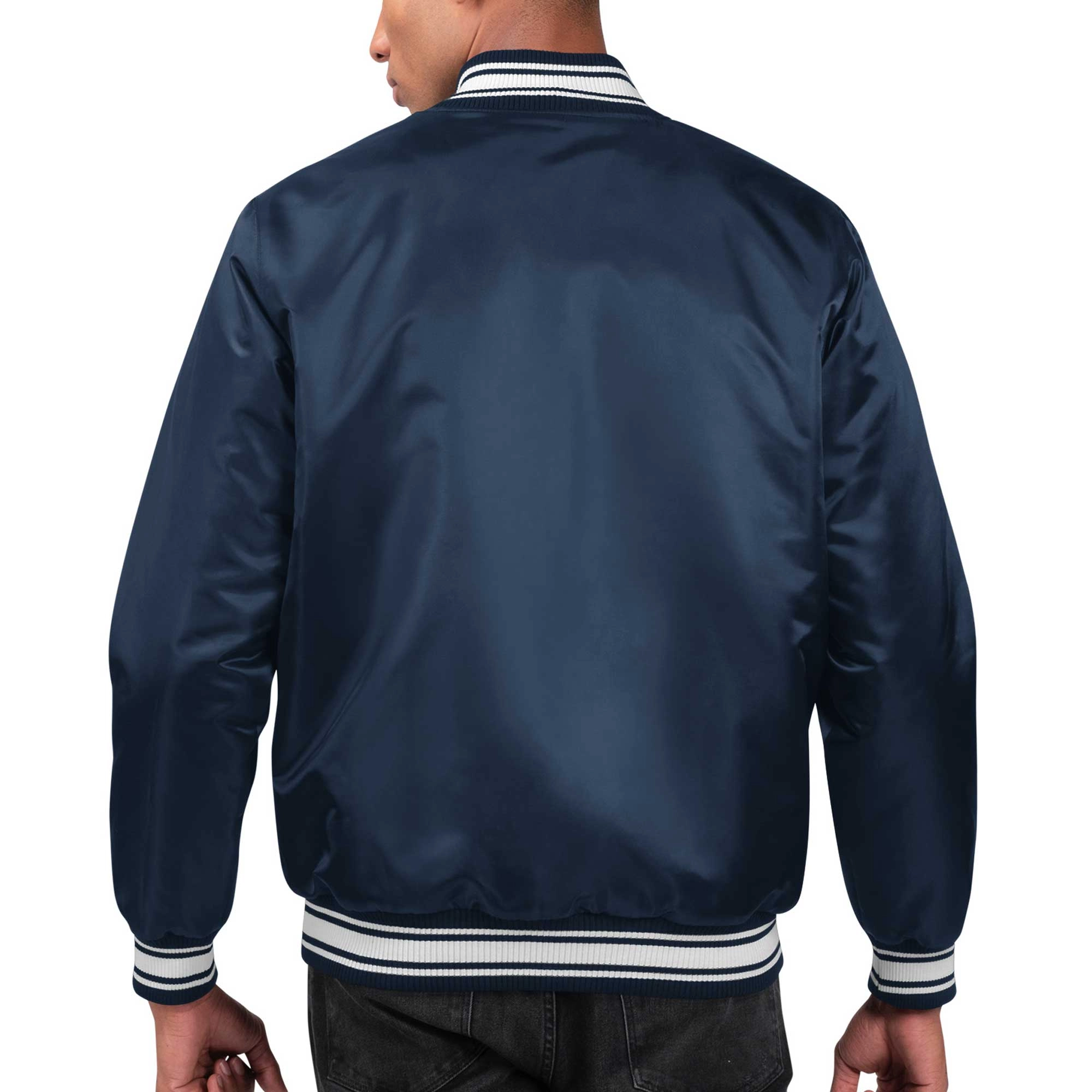 Super bowl lvii locker room satin varsity jacket navy 5