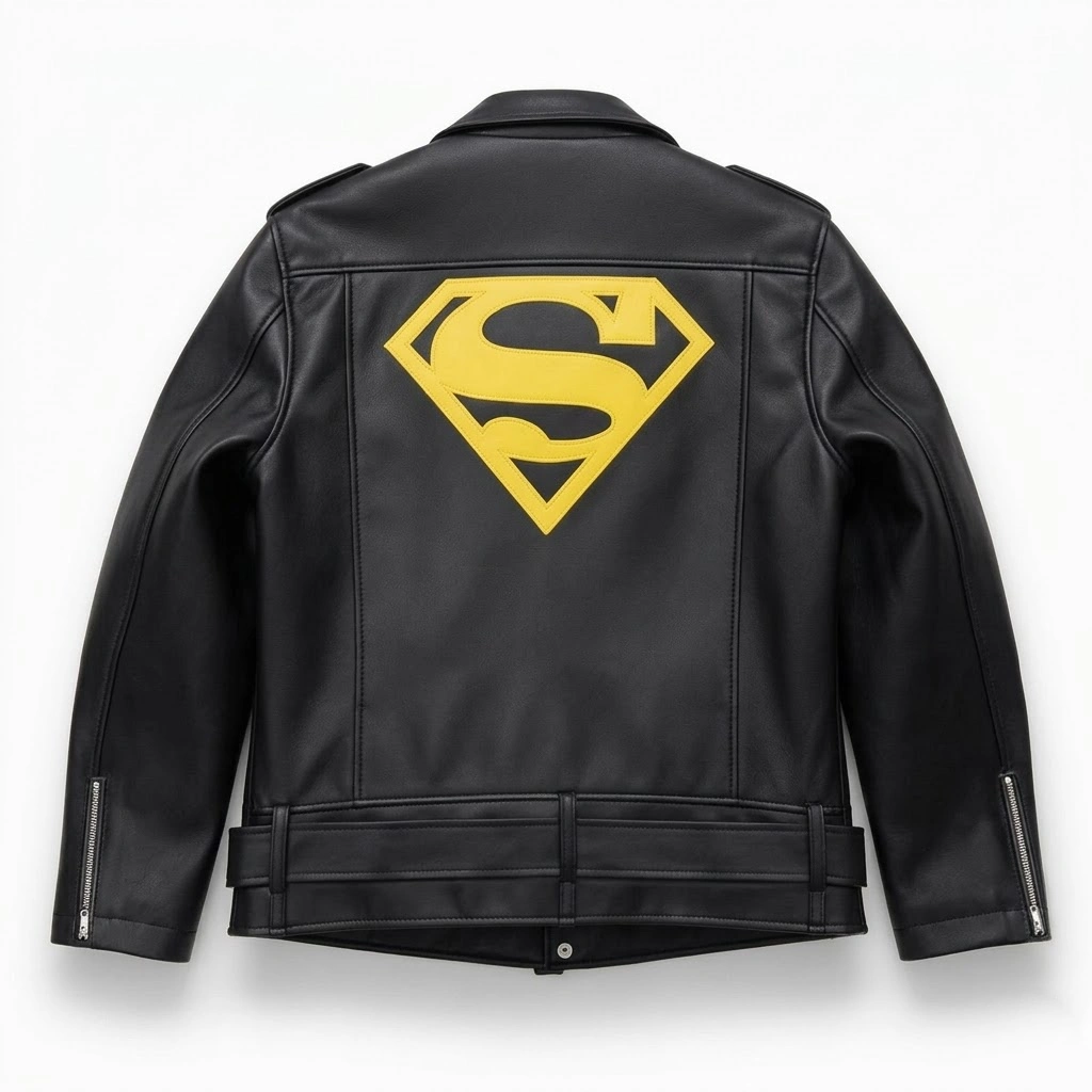 Superboy black leather jacket