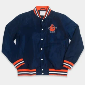 Syracuse orange navy satin varsity jacket 3