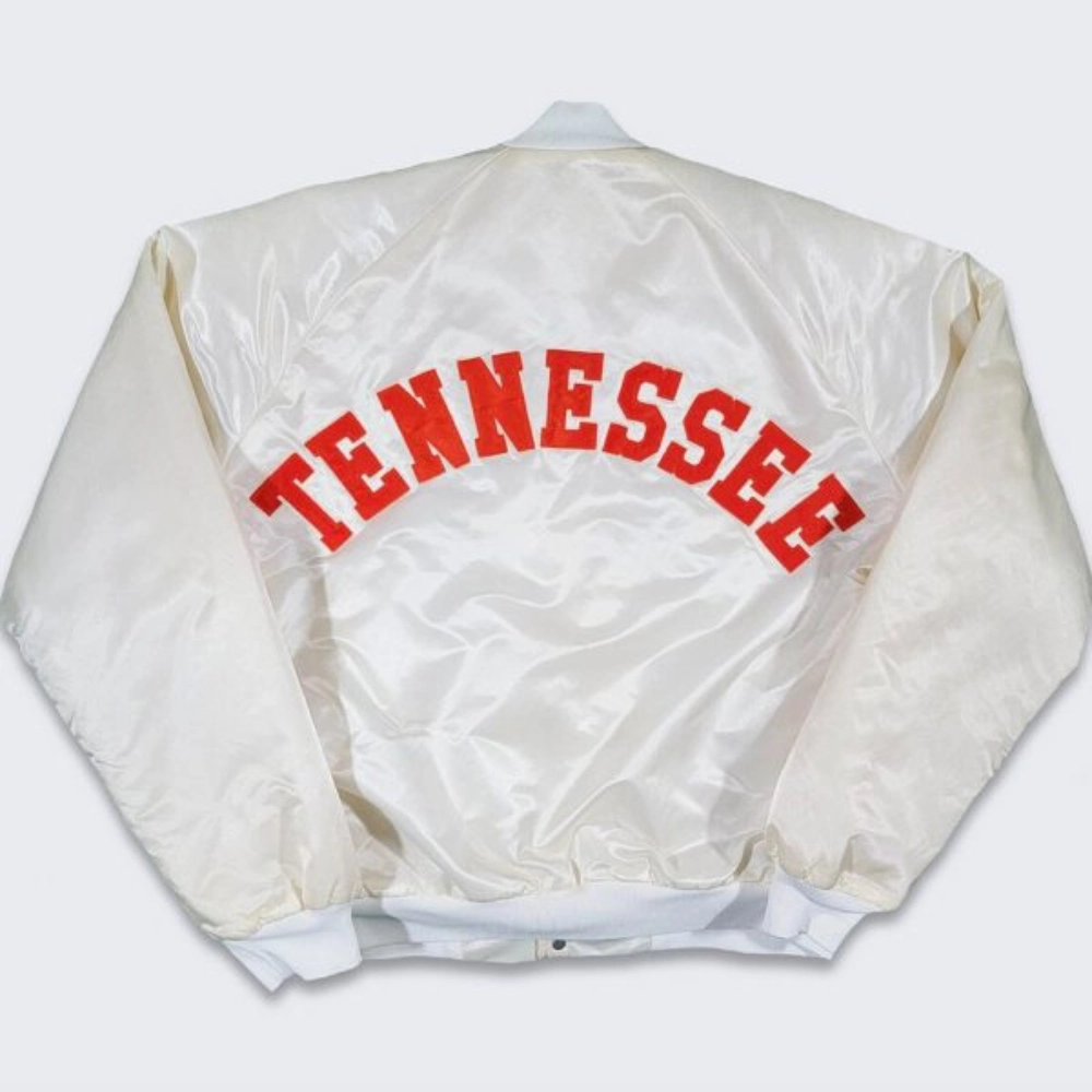 Tennessee volunteers 80s white bomberr satin varsity jacket 2