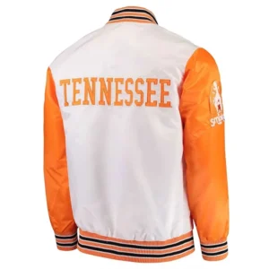 Tennessee volunteers the rookie white orange satin varsity jacket 1