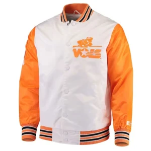 Tennessee volunteers the rookie white orange satin varsity jacket 2