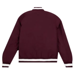 Texas am aggies coaches maroon polyester varsity jacket 2