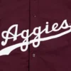 Texas am aggies coaches maroon polyester varsity jacket 3