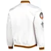Texas longhorns city collection white satin varsity jacket