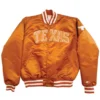 Texas longhorns full snap orange satin varsity jacket 1