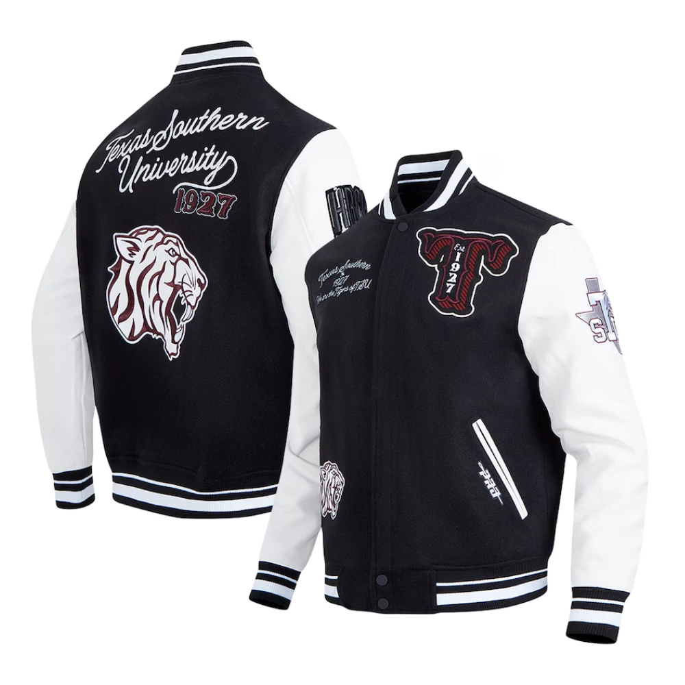 Texas southern tigers hbcu vintage blackwhite varsity jacket