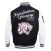 Texas southern tigers hbcu vintage blackwhite wool leather jacket