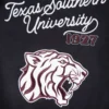 Texas southern tigers hbcu vintage blackwhite wool leather varsity patch