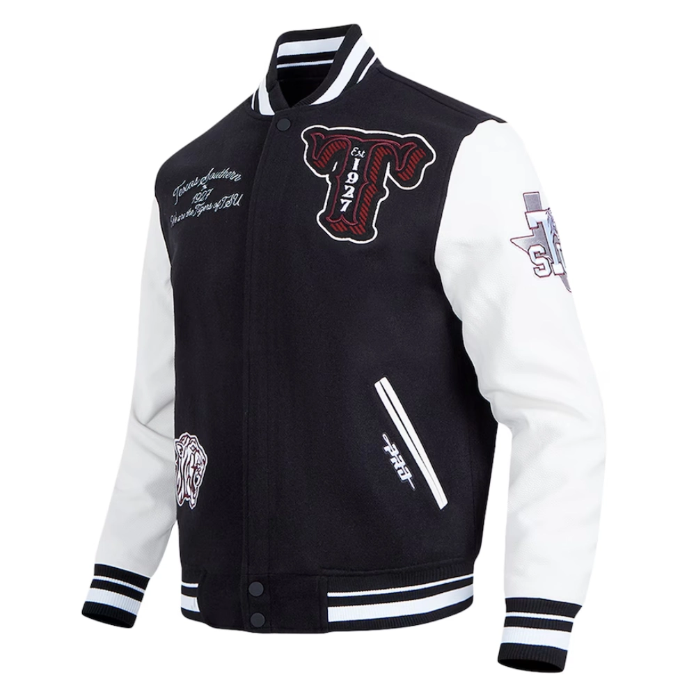Texas southern tigers hbcu vintage wool leather varsity jacket