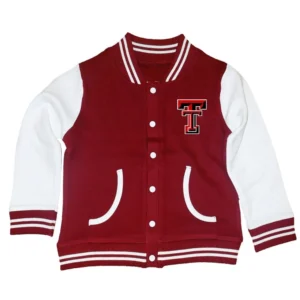 Texas tech raiders maroon satin varsity jacket 1