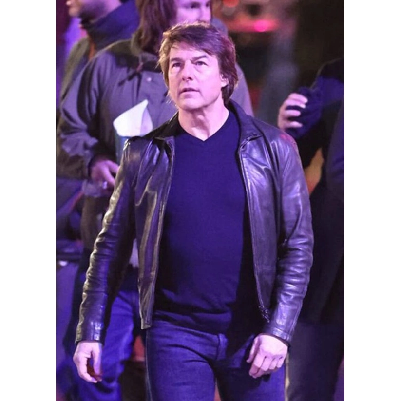 Tom cruise mission impossible 8 black leather jacket