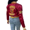 Tuskegee university womens burgundy satin varsity jacket 1