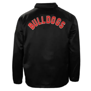 University of georgia bulldogs black satin varsity jacket