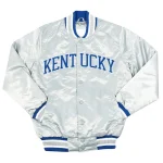 Kentucky Wildcats Vintage Full-Snap Silver Satin Jacket