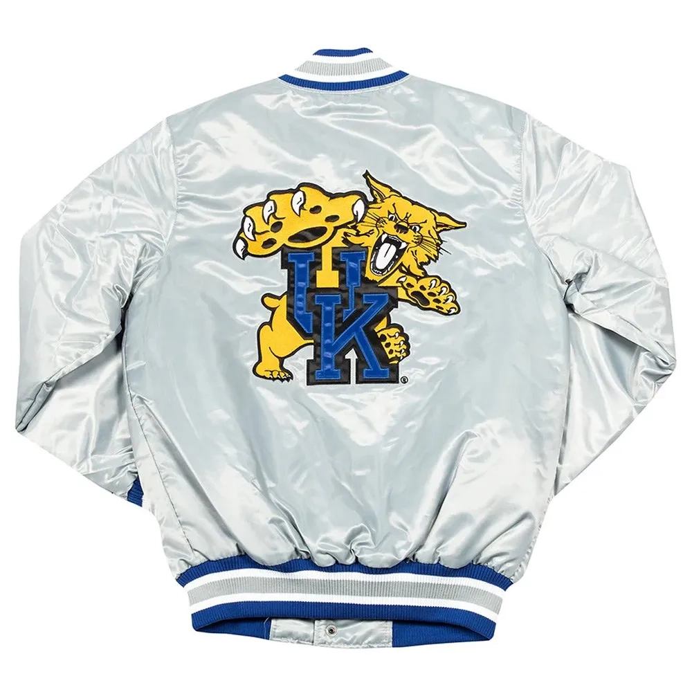 University of kentucky wildcats silver satin varsity jacket