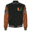 University of miami hurricanes wool leather varsity jacket 2