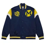 Michigan Wolverines Cooperstown Heavyweight Full-Snap Navy Satin Jacket