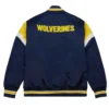University of michigan wolverines navy satin varsity jacket