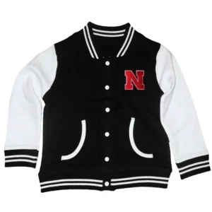 University of nebraska huskers letterman wool leather varsity jacket 1